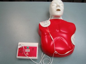 Emergency First Aid Training forAED Pad Placement and AED on CPR Mannequins