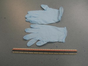 Gloves are worn (if available) when giving CPR to a victim. This prefents the transfer of potentially dangerous or health-threatening microorganisms to and from the patient.