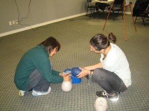Teaching CPR - two person CPR with Emergency First Aid Courses in Red Deer